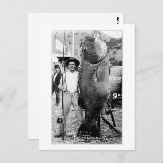  foto van een Man met reuzenvis Briefkaart (Voorkant / Achterkant)