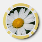 Foto van een margueritte, druppel water, groen poker chips (Achterkant)
