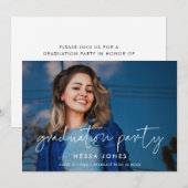 Foto van een moderne, minimalistische afstudeerpar aankondiging (Voorkant / Achterkant)