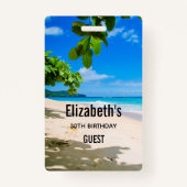Foto van een mooie Sunny Tropical Beach Guest Badge (Achterkant)