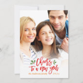 Foto van een nieuwjaarsvakantieverslindende famili feestdagenkaart (Voorkant)