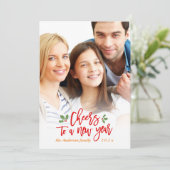 Foto van een nieuwjaarsvakantieverslindende famili feestdagenkaart (Staand voorkant)