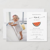 Foto van één op een meloen op de eerste verjaardag kaart (Voorkant)