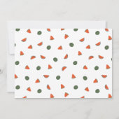 Foto van één op een meloen op de eerste verjaardag kaart (Achterkant)