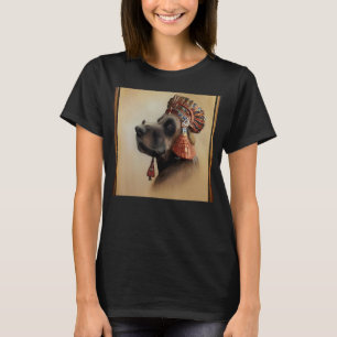 Foto van een oude hond als Cleopatra T-shirt