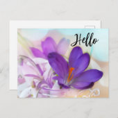 Foto van een Paarse Hallo Feestdagenkaart (Voorkant / Achterkant)