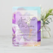 Foto van een Paarse lente-bruiloft Kaart (Staand voorkant)