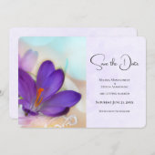 Foto van een  Paarse lente-bruiloft Save The Date (Voorkant / Achterkant)