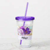 Foto van een  Paarse Lente Crocus Acryl Drinkbeker (Achterkant)