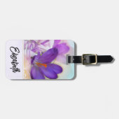 Foto van een Paarse Lente Crocus Bagagelabel (Voorkant horizontaal)