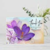 Foto van een  Paarse Lente Crocus Bedankkaart (Staand voorkant)