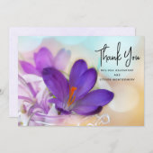 Foto van een  Paarse Lente Crocus Bedankkaart (Voorkant / Achterkant)