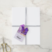 Foto van een Paarse Lente Crocus Birthday Cadeaulabel (Met Touw)