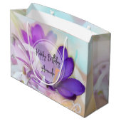 Foto van een  Paarse Lente Crocus Birthday Groot Cadeauzakje (Achterkant Gekanteld)