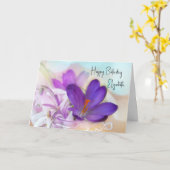 Foto van een  Paarse Lente Crocus Birthday Kaart (Gele Bloem)
