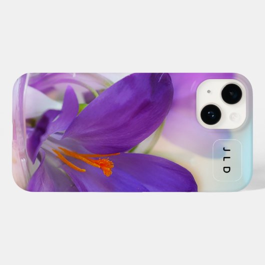 Foto van een Paarse Lente Crocus Case-Mate iPhone Case (Achterkant (horizontaal))