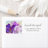 Foto van een  Paarse Lente Crocus Etiket (Insitu)