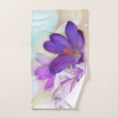 Foto van een  Paarse Lente Crocus Handdoek (Handdoek)