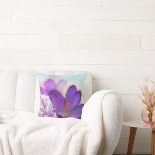 Foto van een  Paarse Lente Crocus Kussen