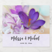 Foto van een  Paarse Lente Crocus Likeurfles Etiket (Enkel label)