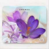 Foto van een  Paarse Lente Crocus Muismat (Voorkant)