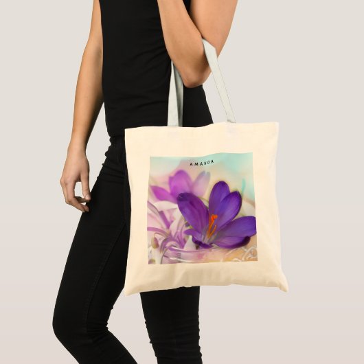 Foto van een  Paarse Lente Crocus Tote Bag (Voorkant (product))
