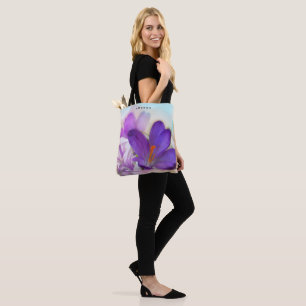 Foto van een  Paarse Lente Crocus Tote Bag