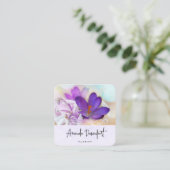 Foto van een  Paarse Lente Crocus Vierkante Visitekaartje (Staand voorkant)