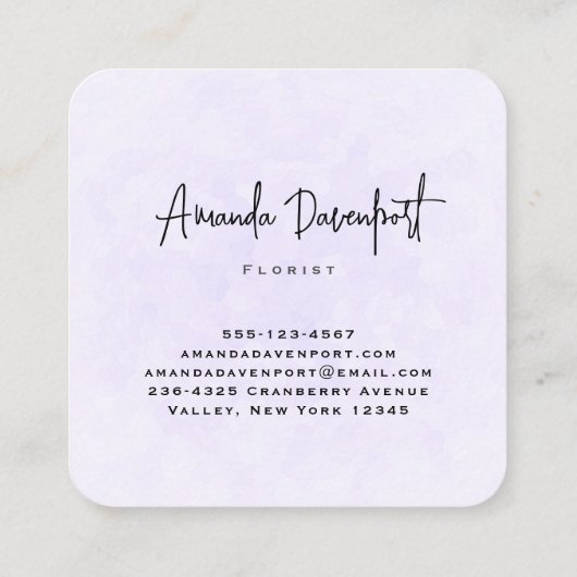 Foto van een  Paarse Lente Crocus Vierkante Visitekaartje (Achterkant)