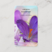 Foto van een  Paarse Lente Crocus Visitekaartje (Voorkant)