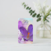 Foto van een  Paarse Lente Crocus Visitekaartje (Staand voorkant)