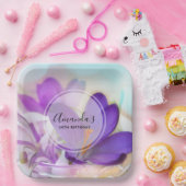 Foto van een  Paarse Spring Crocus Event Papieren Bordje (Feest)