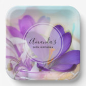 Foto van een  Paarse Spring Crocus Event Papieren Bordje (Voorkant)