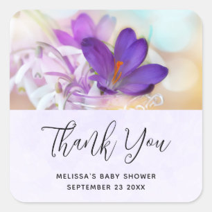 Foto van een  Paarse Spring Crocus Event Vierkante Sticker
