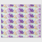 Foto van een Paarse Spring Crocus Patterned Cadeaupapier (Vlak)