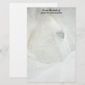 Foto van een prachtig wit paard in de winter briefpapier (Voorkant / Achterkant)