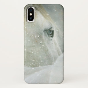 Foto van een prachtig wit paard in de winter Case-Mate iPhone case