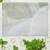 Foto van een prachtig wit paard in de winter theedoek (Gevouwen)