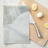 Foto van een prachtig wit paard in de winter theedoek (Quarter Fold)