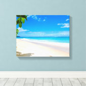 Foto van een prachtig zonnig tropisch strand canvas afdruk (Insitu (Houten vloer))