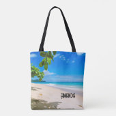 Foto van een prachtig zonnig tropisch strand tote bag (Achterkant)