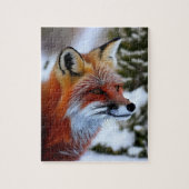 Foto van een Rode Fox in de sneeuw Legpuzzel (Verticaal)