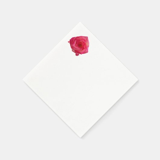 Foto van een roos op een servet (Hoek)