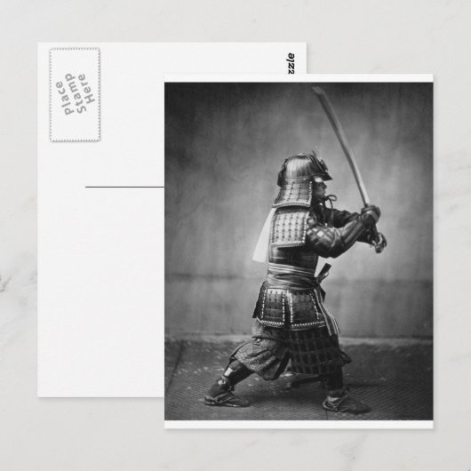 Foto van een Samurai C. 1860 Briefkaart (Voorkant / Achterkant)
