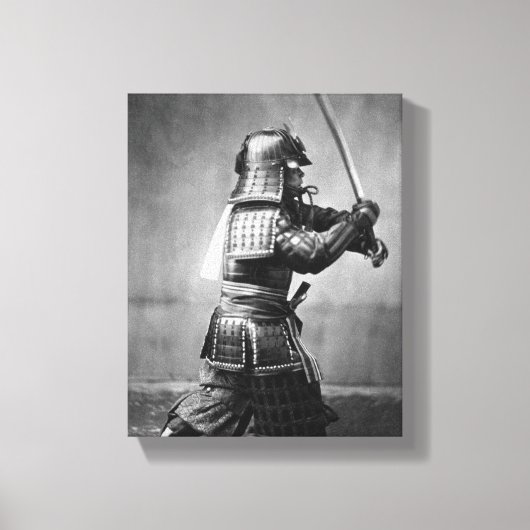 foto van een Samurai c. 1860 Canvas Afdruk (Voorkant)