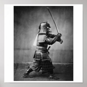 Foto van een Samurai C. 1860 Poster