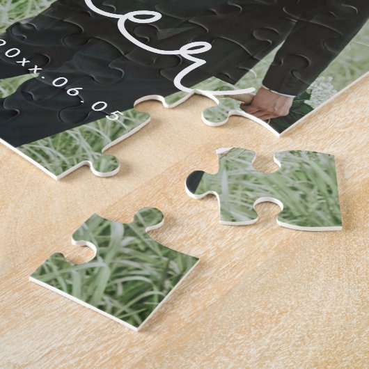 Foto van een schattige bruiloft legpuzzel (Zijkant)