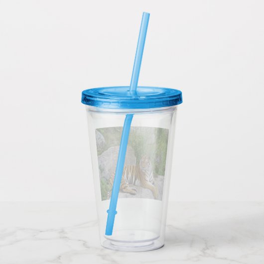 Foto van een Siberische tijger Acryl Drinkbeker (Achterkant)