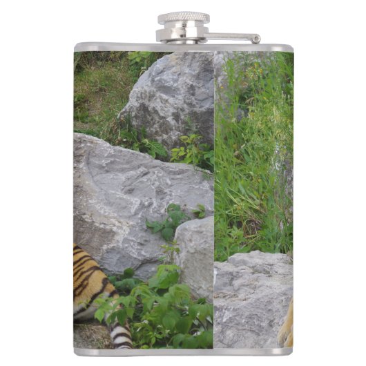 Foto van een Siberische tijger Heupfles (Achterkant)