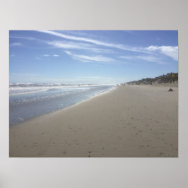 Foto van een strand in de Atlantische Oceaan bij e Poster